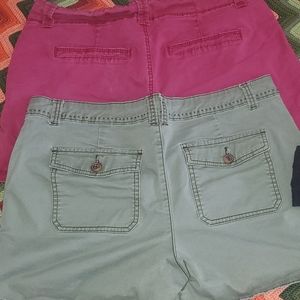3 pair of Shorts 2 pair on Left is Maurices size 12 and Black pair is Apt 9 (12)